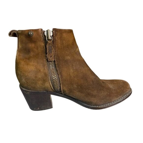 Diesel Pinky Suede Brown Distressed Ankle Boots Size 6.5 US / 37 EU - Picture 4 of 11